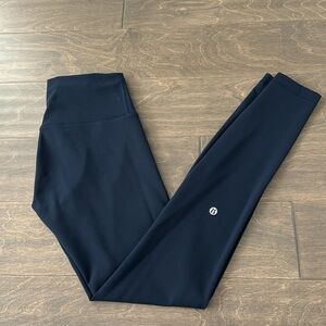 Lululemon True Navy Wunder Train High-Rise Tight 25”